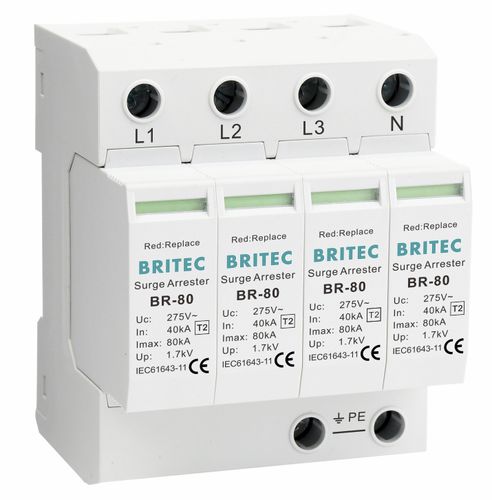 Überspannungsableiter Typ 2 - BR-80 4P series - Britec Electric Co., Ltd - Klasse II / für Elektroinstallation / zur Fernanzeige