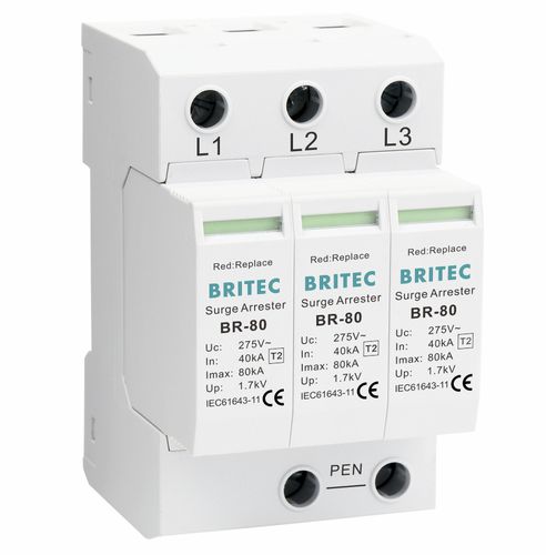 AC-Überspannungsableiter - BR-80 3P series - Britec Electric Co., Ltd - Typ 2 / Klasse II / für Elektroinstallation