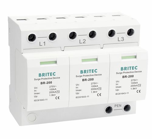Überspannungsableiter Typ 2 - BR-200 3P series - Britec Electric Co., Ltd - Klasse II / für Elektroinstallation / zur Fernanzeige