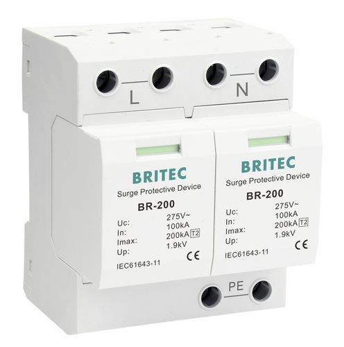 Zweipoliger Überspannungsableiter - BR-200 2P series - Britec Electric Co., Ltd - Typ 2 / Klasse II / für Elektroinstallation