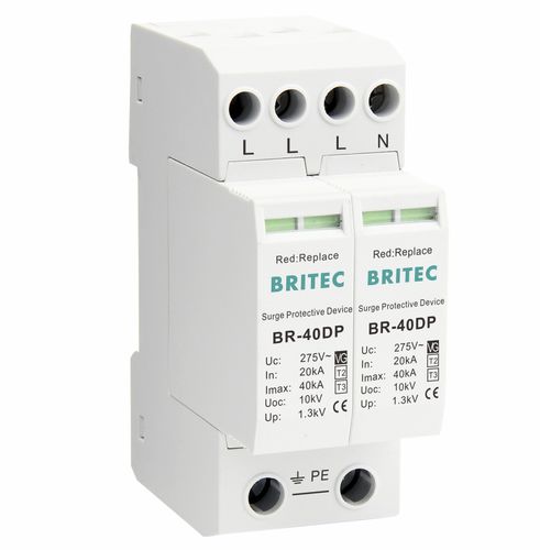 Überspannungsableiter Typ 2 - BR-40DP 3+1 series - Britec Electric Co., Ltd - Typ 3 / zur Fernanzeige / für Elektroinstallation
