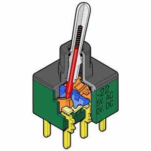 Kippschalter - M2 series - NKK Switches - Hebel / einpolig / wasserdicht