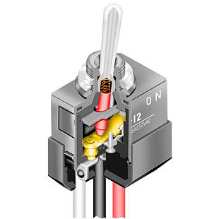 Kippschalter - WT series - NKK Switches - Hebel / einpolig / wasserdicht