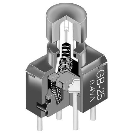 Federdruck-Drucktaster - GB series - NKK Switches - wasserdicht / gekapselt / PCB