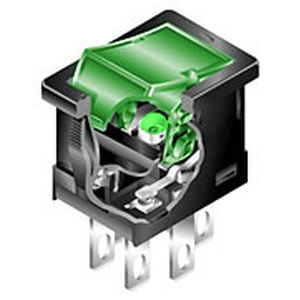 Wippschalter - CW series - NKK Switches - einpolig / isoliert / LED