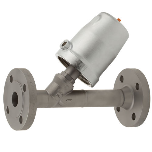 Pneumatisch gesteuertes Ventil - 7031 - Schubert & Salzer Control Systems GmbH - Schrägsitz / Edelstahl / Schalt