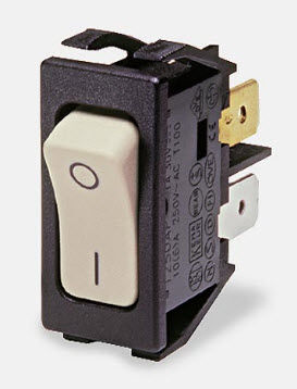 Wippschalter - max. 16 A, 250 V | 1250 - Arcolectric - einpolig / spritzwassergeschützt / elektromechanisch
