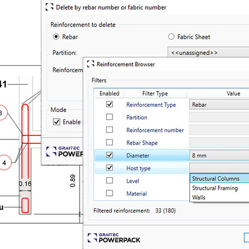 Qualitätssoftware - PowerPack Rebar Detailing - GRAITEC - Projektentwicklung / Modellierung / Ausgabe