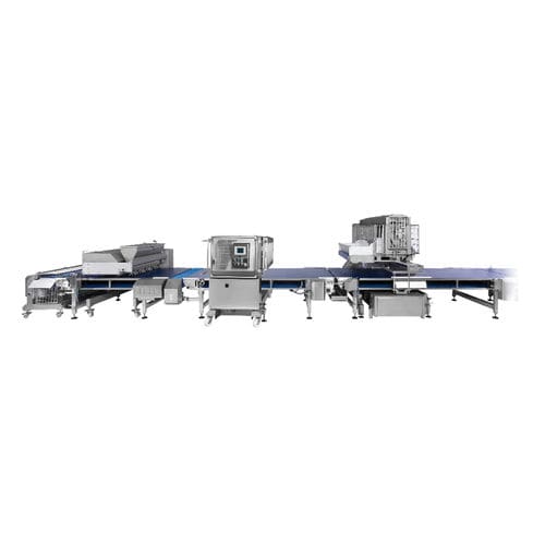 PLC-gesteuerte Pizzagarniermaschine - Alimec - hohe Kapazität / Mehrkopf