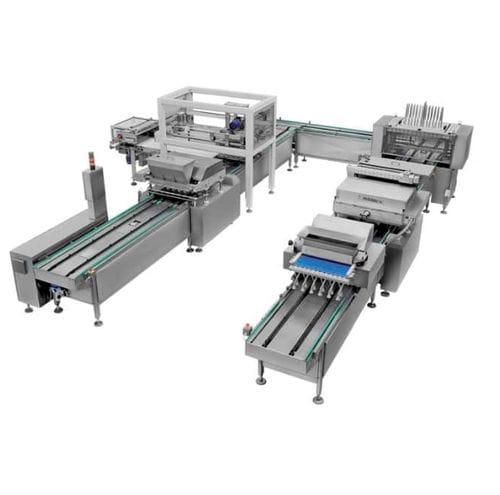 Halbautomatische Muffinmaschine - Alimec - PLC-gesteuert / mit Abfülleinheit / mit großem Fassungsvermögen