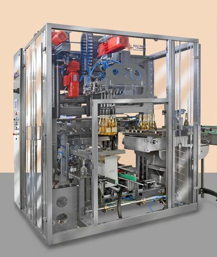 Vertikaler Kartonpacker - ACCUPACK 20-M - MAS PACK - Pick-and-Place / automatisch / für Glasflaschen