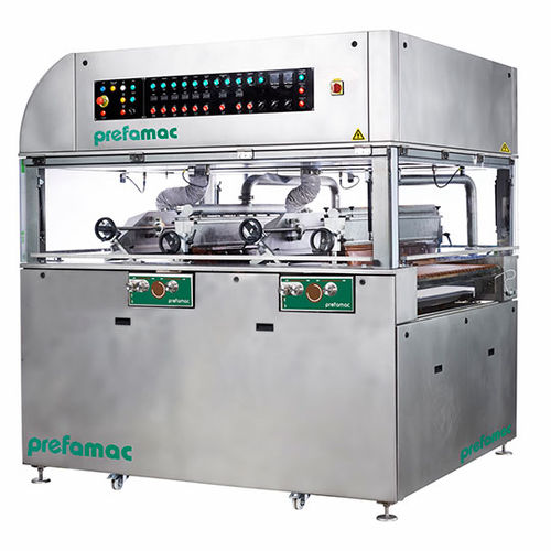 Überzugs- und Temperiermaschine / für Schokolade - SWITCH ULTRA - Prefamac Chocolate Machines N.V. - Edelstahl / Rütteltisch