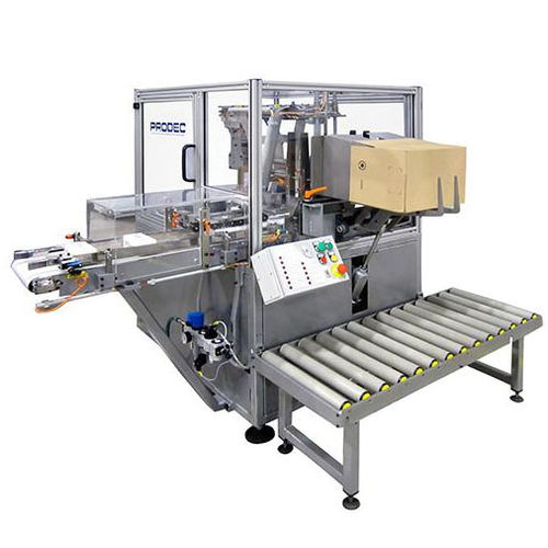 Seitlicher Kartonpacker - BP-150 - Prodec Equipos de Envasado, S.A.U. - halbautomatisch / für rechteckige Behälter / kompakt