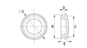 Runder Stopfen - 220 series - Skiffy - außen / Gummi / für Metallplatten