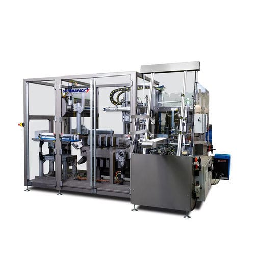 Kartonpacker zur Rundumetikettierung - Wrap Around 20 - ROBOPAC SPA - PLC-gesteuert / automatisch / Tablett