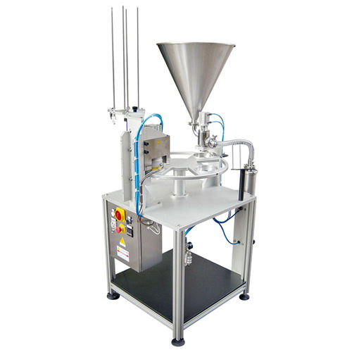 Halbautomatische Abfüllmaschine mit Traysealer - RPC CUBA - Rotopack S.r.l. - für Töpfe / für Flüssigkeiten / für Milchprodukte