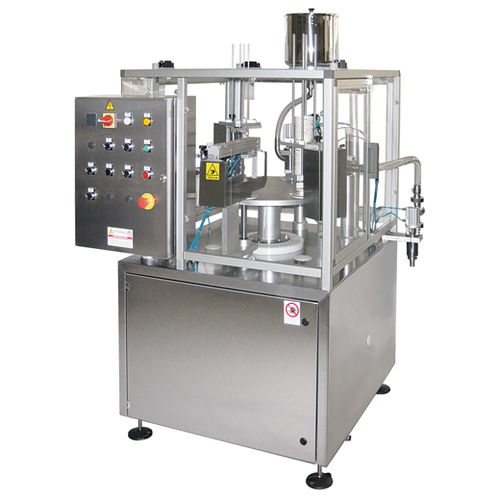 Automatische Abfüllmaschine mit Traysealer - RPG series - Rotopack S.r.l. - elektromechanisch / Becher / für die Eiscremeproduktion