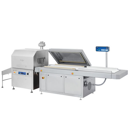 Automatische Verpackungsmaschine - S 910 B + ST 170 - KOMET Maschinenfabrik GmbH - Vakuum / mit Schrumpftunnel / Hauben
