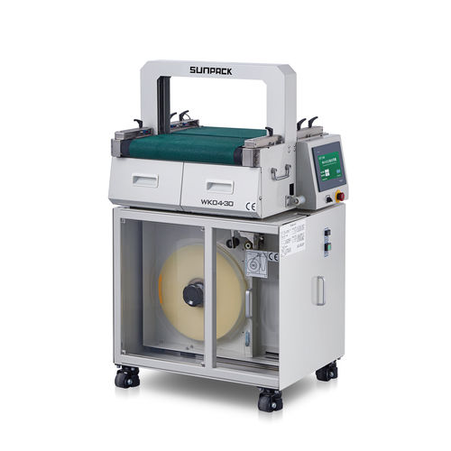 Automatische Banderoliermaschine - WK04-30ABS - DONGGUAN XUTIAN MACHINE CO.LTD. - mobil / Inline / mit Bandförderer