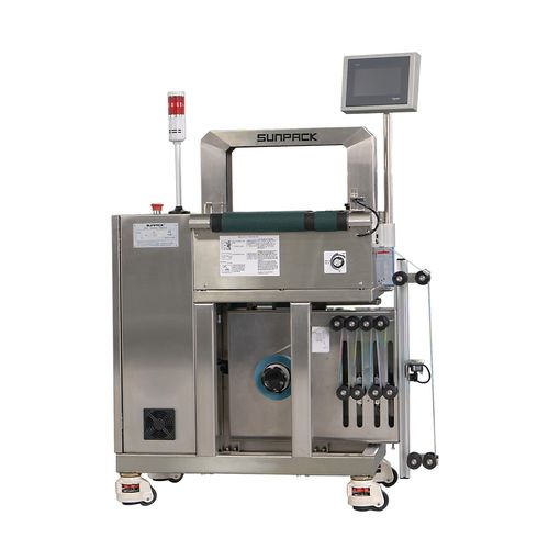 Automatische Banderoliermaschine - WK04CA-MPSS - DONGGUAN XUTIAN MACHINE CO.LTD. - mit OPP-Film / Inline / mit Bandförderer
