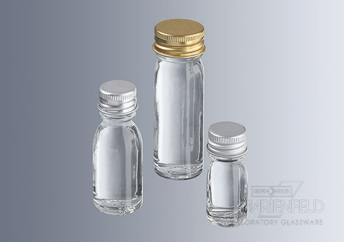 Zylindrisches Fläschchen - 7 - 28 ml - Paul Marienfeld GmbH & Co. KG - Glas / mit Stöpsel