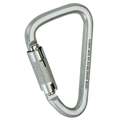 Karabiner mit Verriegelung - KH series - Productos Climax - Stahl / asymmetrisch / birnenförmig