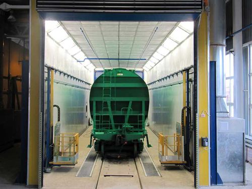 Geschlossene Lackierkabine - Techvagonmash - für die Bahntechnik