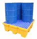 Auffangpalette für 4 Fässer / HDPE / galvanisiertem Stahl