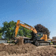mittelgroßer Bagger / auf Raupen / Diesel / für Baustellen