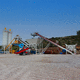 mobile Betonmischanlage / Doppelwellen / mit Bandförderer