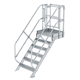 Treppe für Außenbereich / Stahl / mit Sicherheitsgeländer / REACH-konform