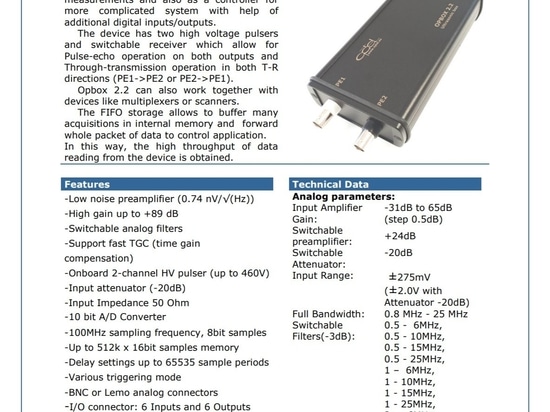 OPBOX ver 2.2 Mini-Ultraschallprüfgerät mit integriertem 2 Sender & Empfänger