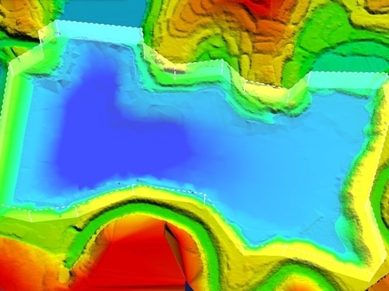 Die 3D-Modellierung des Wertes des verfügbaren Wassers im Vergleich zum aktuellen Wasserstand.