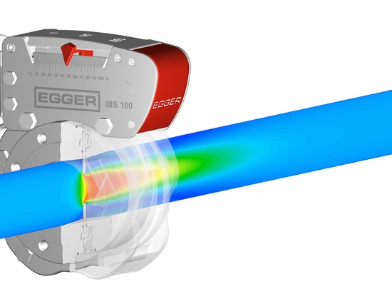 CFD-Strömungsprofil eines Iris® Blenden-Regulierschiebers