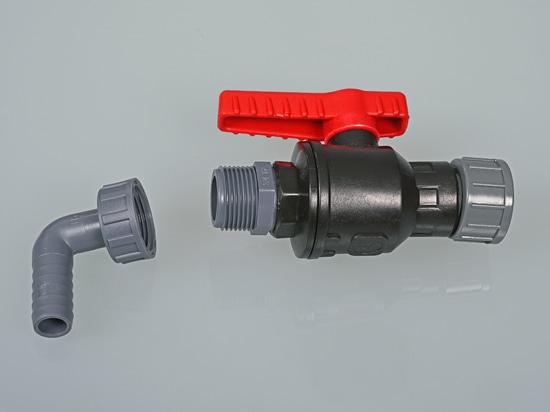 Kugelhahn aus Polypropylen (PP) in robuster Industriequalität (Bürkle GmbH)