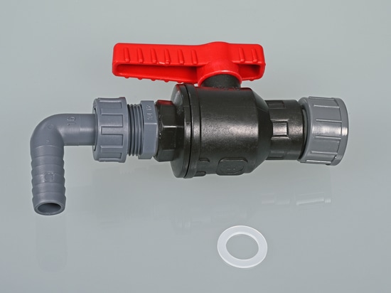 Kugelhahn aus Polypropylen (PP) in robuster Industriequalität (Bürkle GmbH)