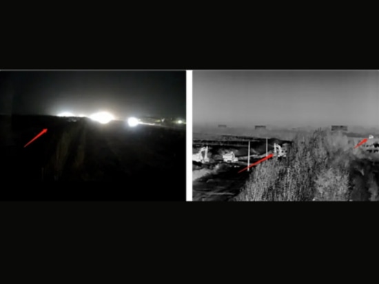 Normale Kamera VS Wärmebildkamera in dunkler Nacht
