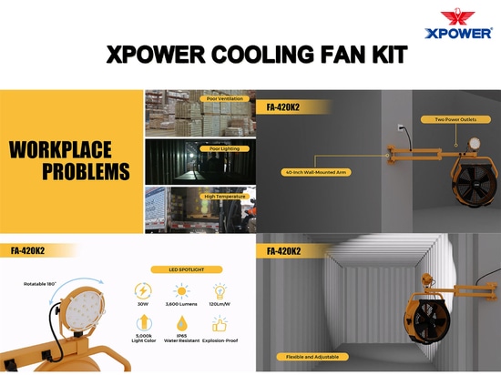 XPOWER FA-420K2: Ultimative Kühl- und Beleuchtungslösung für stark frequentierte Arbeitsbereiche