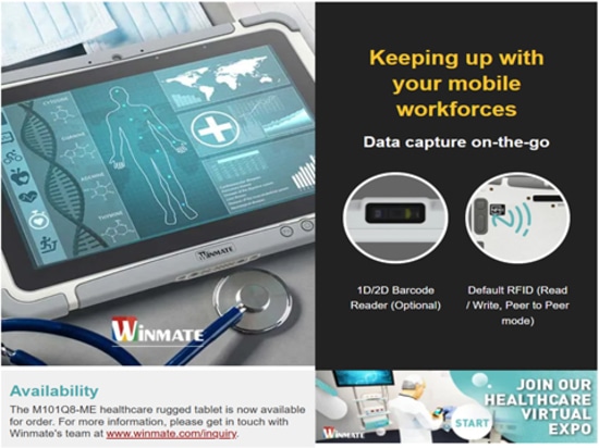 Winmate Healthcare Android Tablet PC M101Q8-ME mit Qualcomm® Snapdragon™ 660