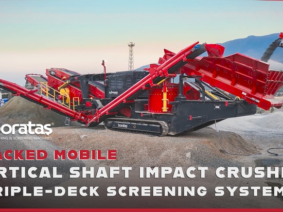 Raupenmobiler Brecher mit integriertem 3-Deck-Sieb | Boratas