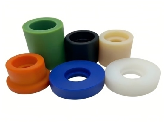 Maßgefertigte, verschleißfeste Auflagen und Gleitstücke aus UHMW-PE und Nylon in Sonderformen für Industriemaschinen