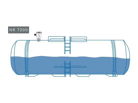 NivoRadar® 7200 in einem Tank mit flüssigem Material