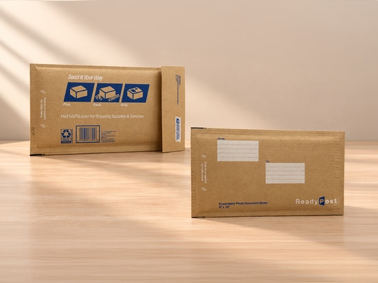 WaveBag Papier-Polstertaschen, die für USPS, den United States Postal Service, für Anwendungen mit Fotografien und Dokumenten hergestellt wurden.