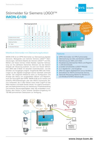 Technisches Datenblatt IMON-G100