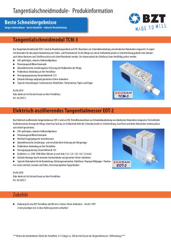 Tangentialmesser und Rillwerkzeug