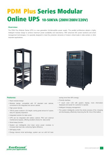 208V & 120V Parallel UPS 10-50kVA PDM Plus series