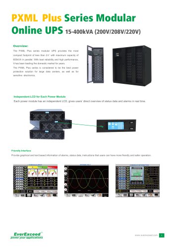 208V & 120V Parallel UPS 15-400kVA PXML Plus series