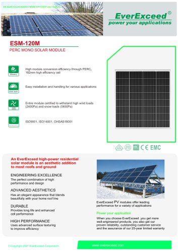 Monocrystalline solar panel ESM-120M