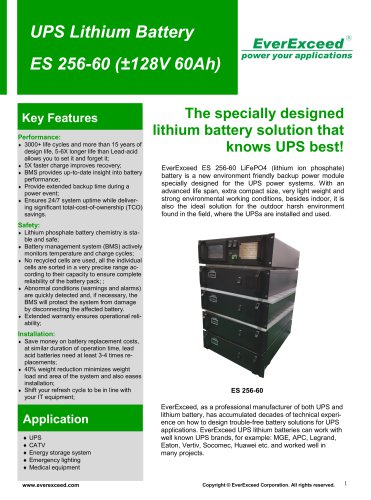 Valve-regulated battery ES256-60