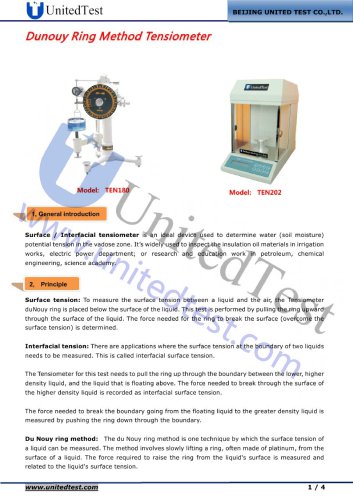 Surface Tensiometer